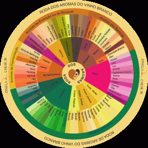 roda dos aromas dos vinhos brancos